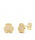 Boucles d'oreilles femme trèfle Lina Or Jaune 18 K 7 mm