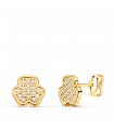 Pendientes mujer trébol Lina Oro Amarillo 18K 7 mm