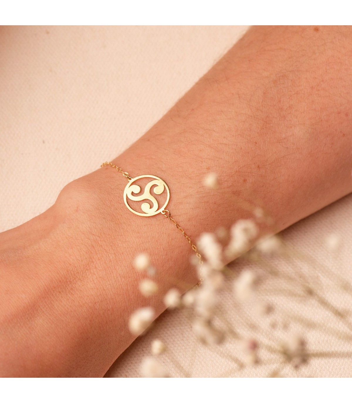 Pulsera Triskel oro 18K 20 cm - pulseras mujer - pulseras comunión - pulseras de oro