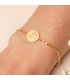 Pulsera medalla de San Benito oro 18K - pulseras mujer - pulseras comunión - pulseras de oro