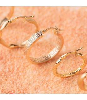 Orecchini a cerchio Oro 9Kt 23 mm Greca