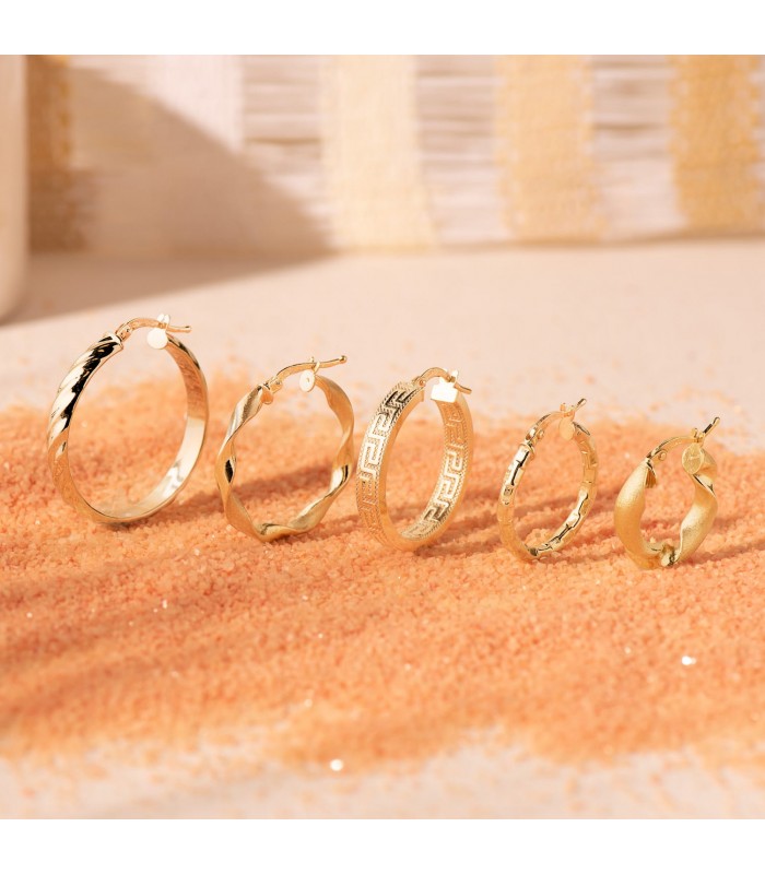 Orecchini a cerchio Twisted oro giallo 18kt 25 mm