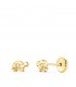 Clous d'oreilles cœurs zircon Or Jaune 18 K 4 mm. Boucles d'oreilles pour bébé