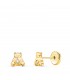 Clous d'oreilles ours bébé Or Jaune 18K. Boucles d'oreilles pour bébé