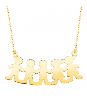 Halskette mit Gravur Kindernamen 5 | Familienkette 18K Gold