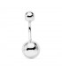 Piercing Nombril Or Blanc 18K Boules
