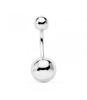 Piercing Nombril Or Blanc 18K Boules