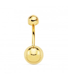 Piercing nombril or jaune 18K boules