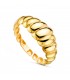 Anillo Croissant Oro Amarillo 18K - Anillos para mujer, anillos gruesos y grandes. Anillo para el dedo meñique.