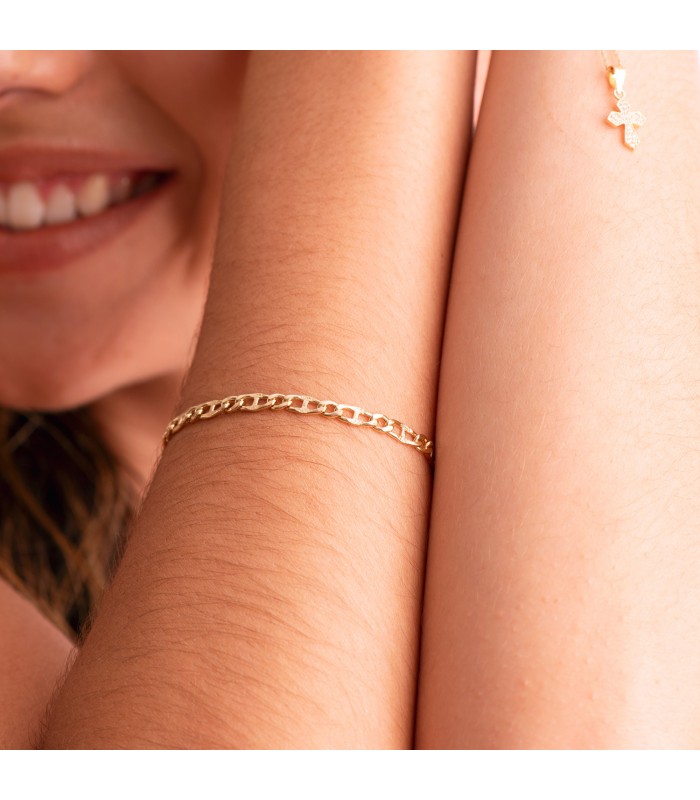 Bracelet Femme Marine Gourmette Or 18K