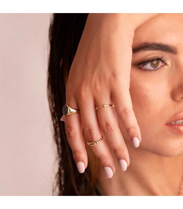 Anello oro giallo 18kt Bambù