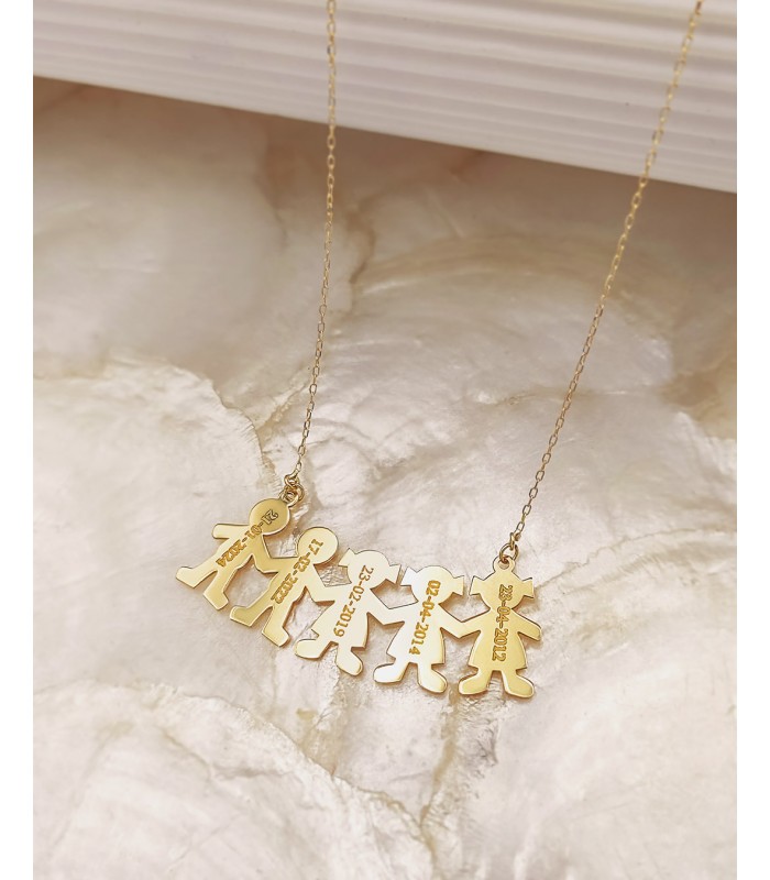 Collana personalizzata 5 figli Oro 18kt