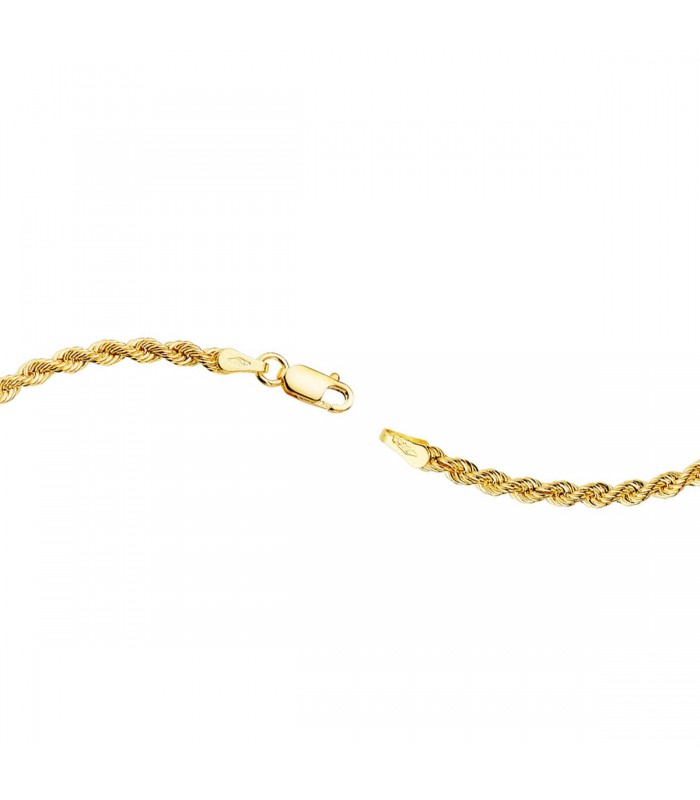 Corde Torsadée en or 750 avec fermoir mousqueton.