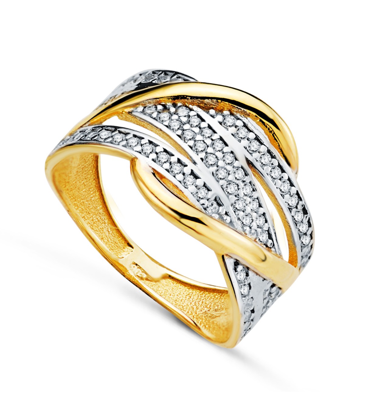 Bague Allure Or bicolore 18K - Bagues pour femmes, bague jonc.