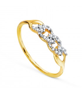 Bague Chaîne 2 Ors 18K. Bagues femme avec maillons.