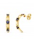 Pendientes Citadelle Oro 18K piedras azul. Pendientes oreja, oro amarillo 18 kilates, joyas de mujer