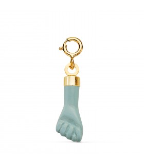 Hand Charm-Anhänger 750 Gold, Faust 18K blau – Glücksbringer & Schutzsymbol