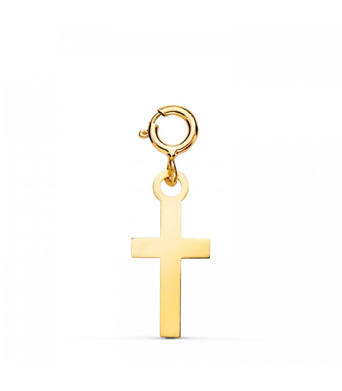 Charm oro giallo 18kt croce a lastra | Ciondoli per donna.