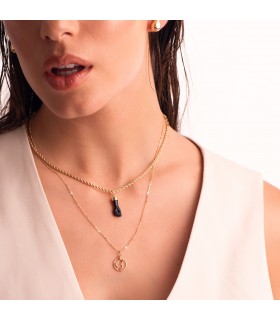 Ciondolo portafortuna pugno, Charm Mano oro 18kt 19mm, colore nero ebano/ onice