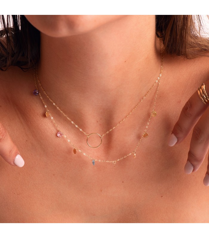 Collana donna oro 18kt Anello 42 cm