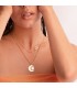 Ciondolo Oro 18kt Sole e Luna, stile etnico - oro lucido 22 mm