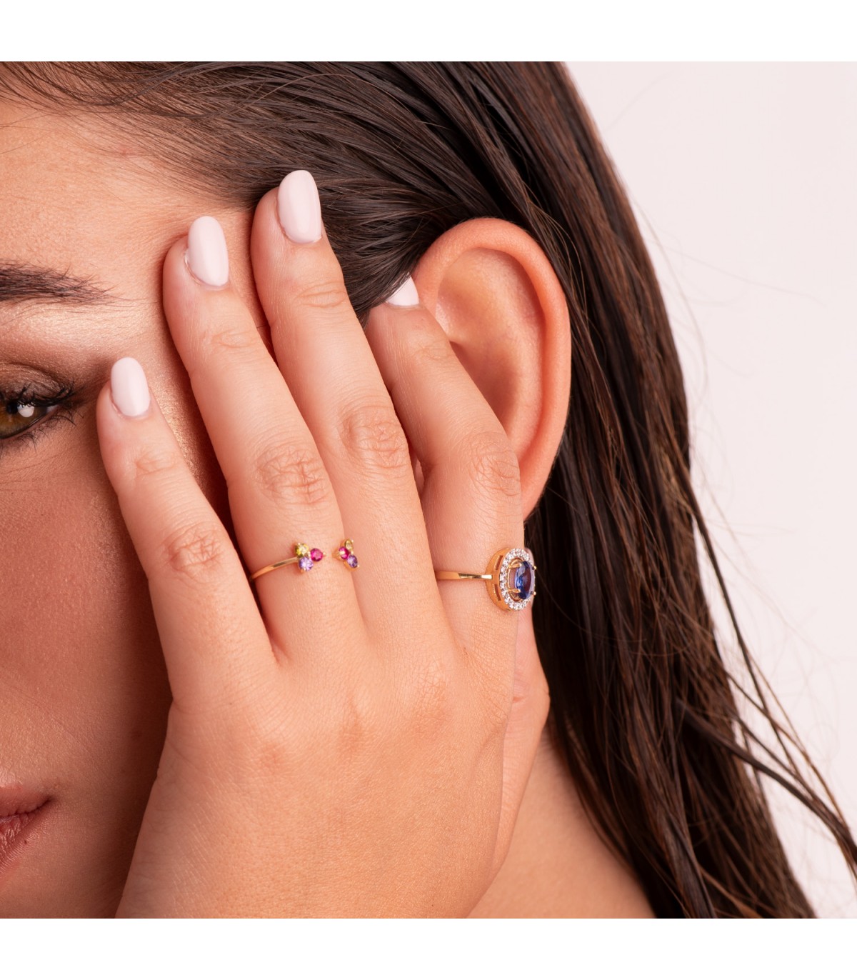 Anello Zaina Zaffiro oro bianco e giallo 18 kt