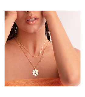 Collar mujer oro 18 kilates colgante cruz de la vida egipcia