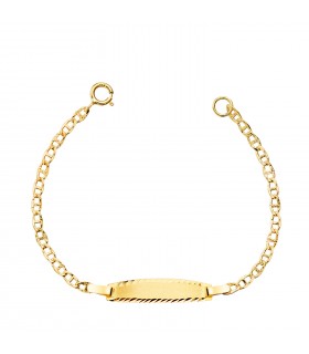Bracciale targhetta Bimbi 11,5 cm Traversino Oro 18 K