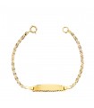 Bracciale targhetta Bimbi 11,5 cm Maglia diamantata oro 18 Kt