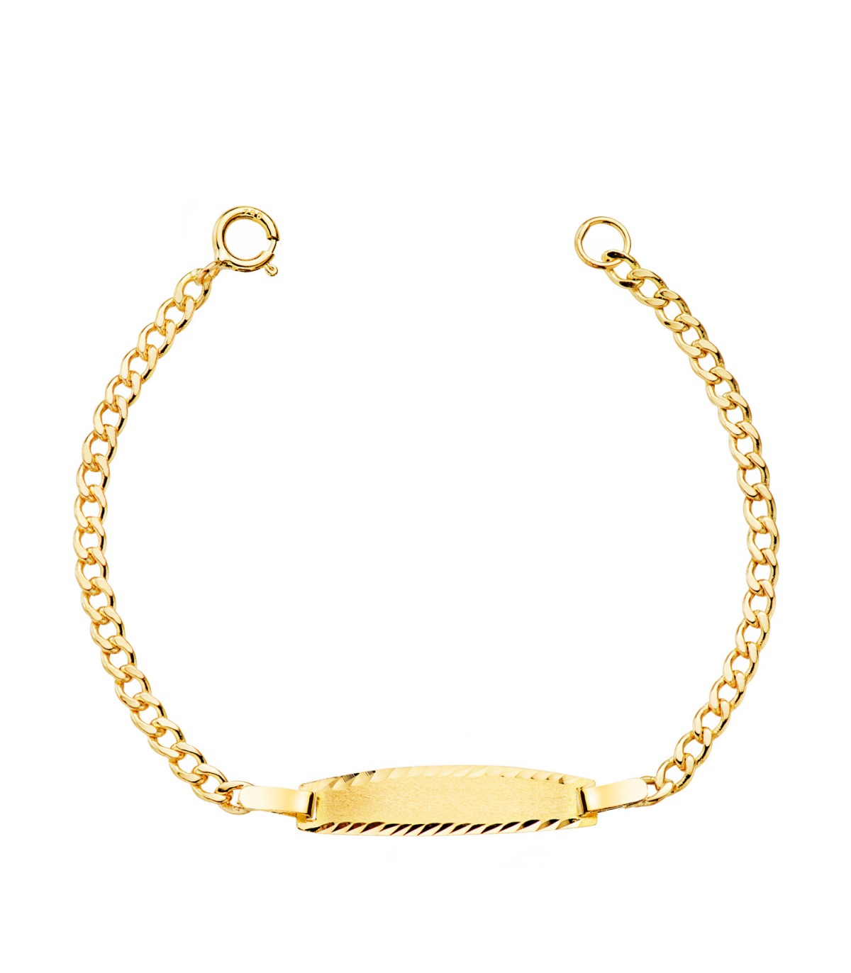 Esclava de bebé 12 cm barbada oro 18 K. Regalos para bautizo. Pulsera no me olvides.