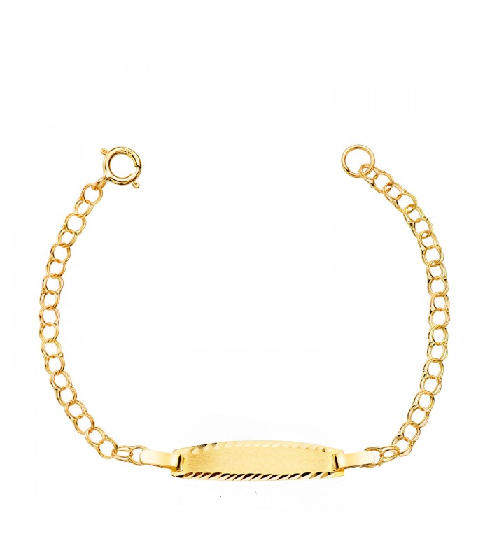 Esclava de bebé 11.5 cm Húngara oro 18 K. Regalos para bautizo. Pulsera no me olvides.