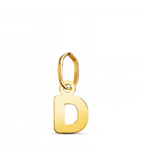 Inicial D Colgante oro 18 kt. Collar personalizado letras nombre, joyas para mujer.
