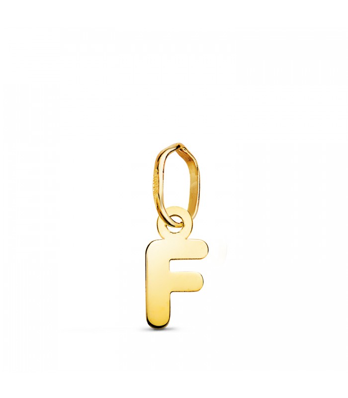 Inicial F Colgante oro 18 kt. Collar personalizado letras nombre, joyas para mujer.