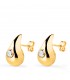 Trendige Ohrringe aus 18K Gelbgold - Tropfen Form mit Zirkonia – elegant und stilvoll