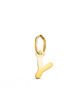 Colgante inicial Y de oro de 18 kt, joyas personalizadas y collar de letras.