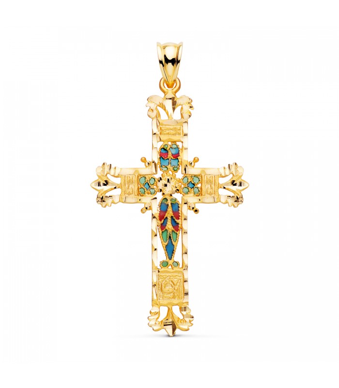 Emailliertes Kreuz, filigrane Struktur, 44 mm – klassisches Kruzifix günstig online kaufen