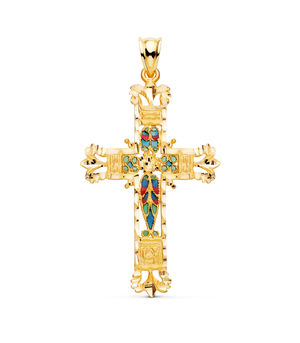 Emailliertes Kreuz, filigrane Struktur, 44 mm – klassisches Kruzifix günstig online kaufen