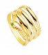 Bague serpent en or 18 carats avec des émeraudes dans les yeux. 3 tours.