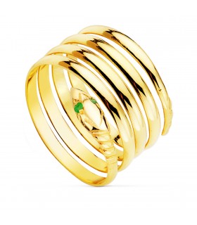Vintage Schlangenring in Gelbgold 750/ und Smaragd | Bandringe bei ALDA online kaufen