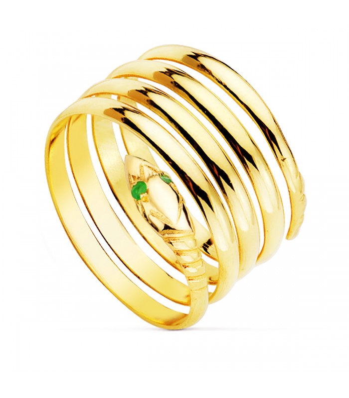 Vintage Schlangenring in Gelbgold 750/ und Smaragd | Bandringe bei ALDA online kaufen