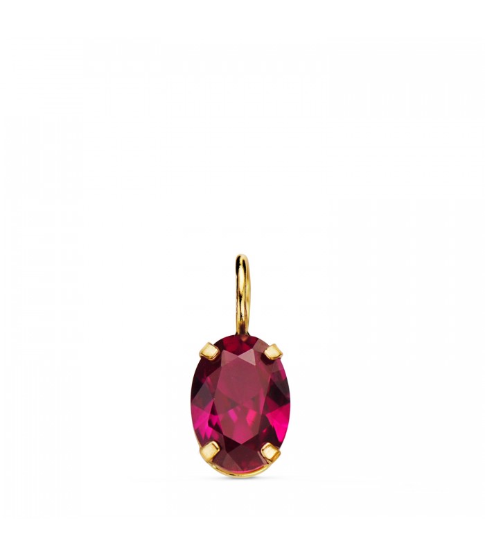 Punto luce ovale rosso oro 18kt 7mm, pietra colorata rubino 4 griffe - Gioielli donna