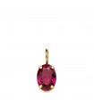 Pendentif ovale rouge Or 18K 7mm
