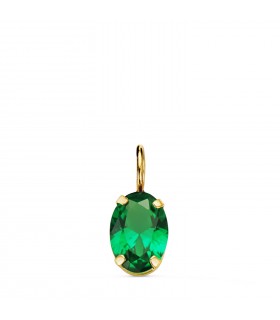 Pendentif ovale vert Or 18K 7mm| Pendentif pour femme, idée-cadeau femme bijoux