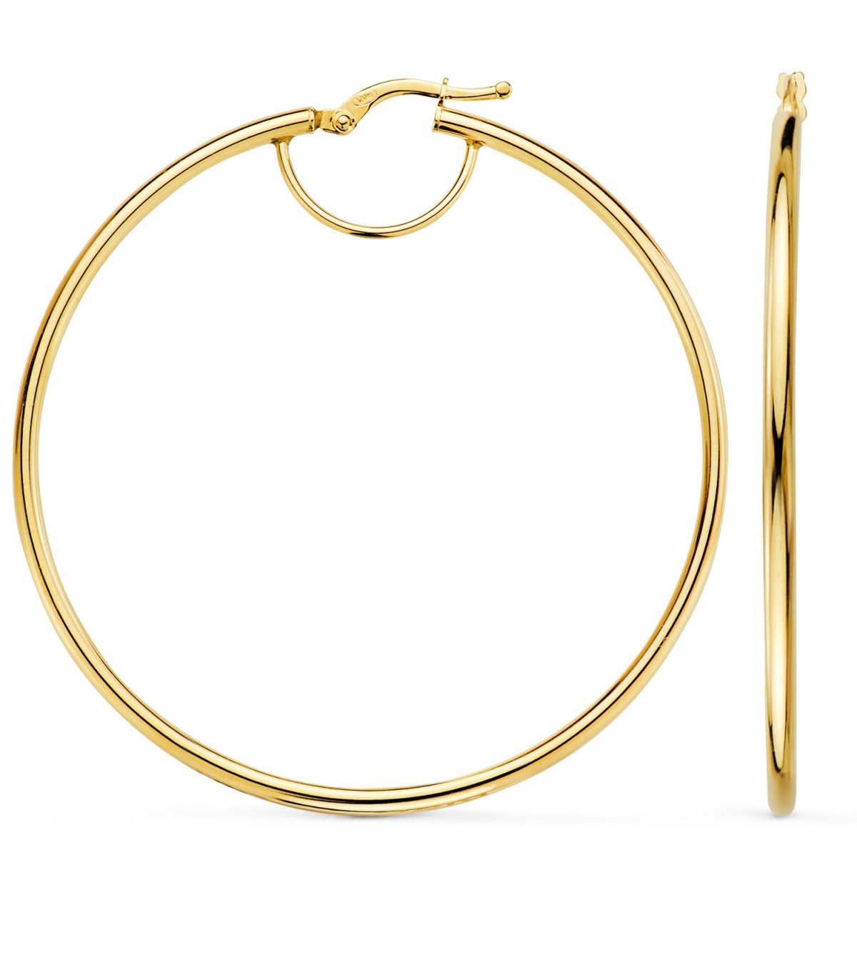 Pendientes aro hueco Oro amarillo 18K 54mm | Pendientes Mujer, joyas online.
