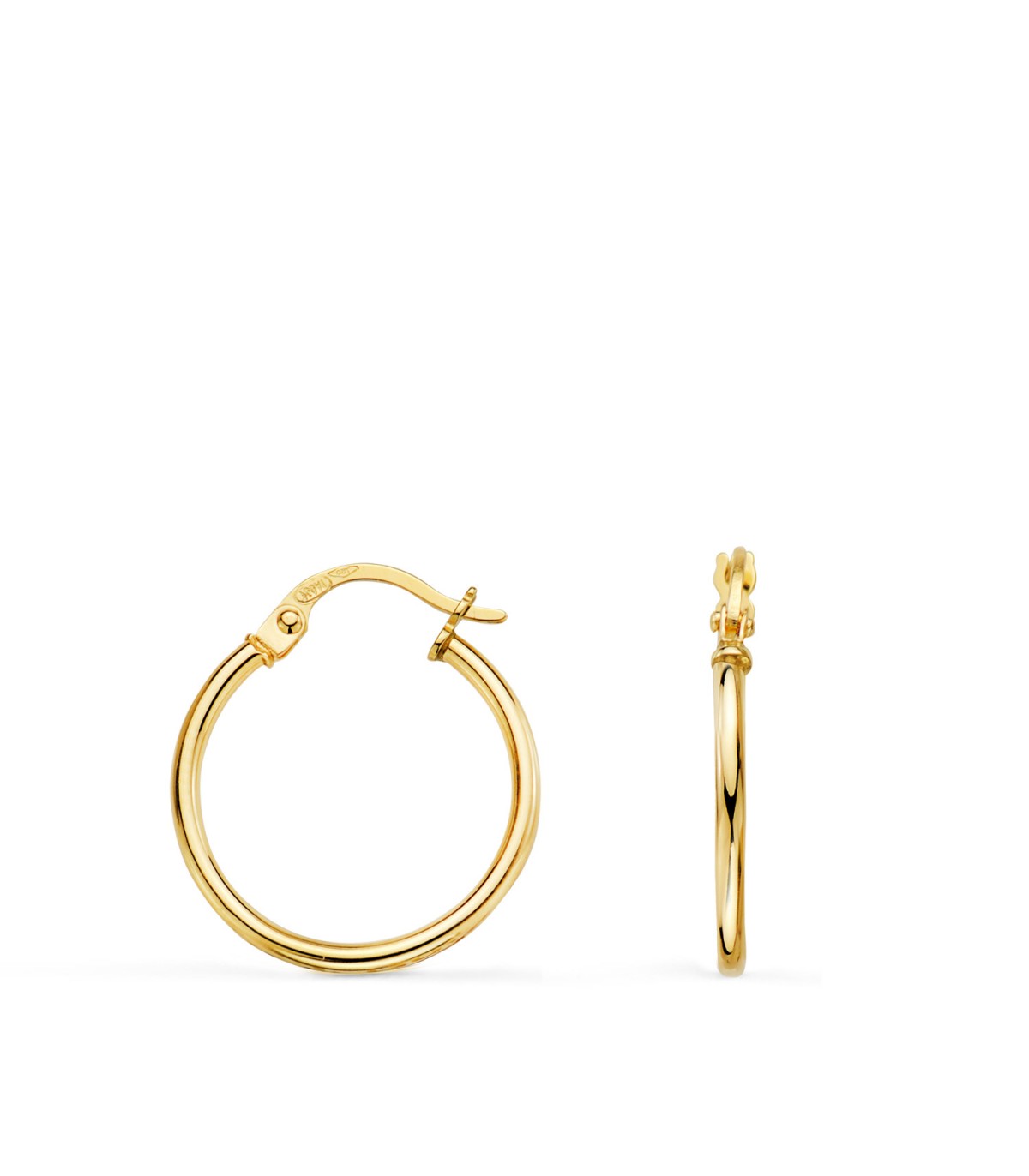 Orecchini a cerchio in oro 18 carati 18 mm