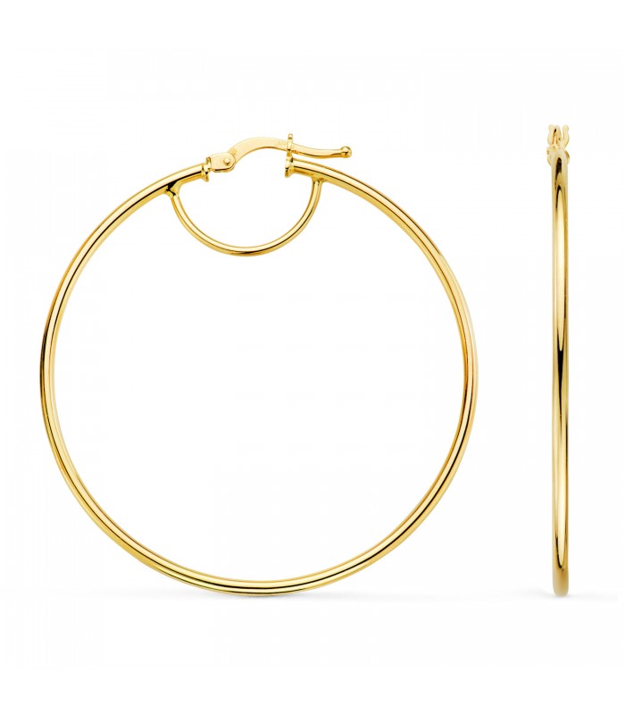 Orecchini a cerchio in oro 18 carati 43 mm, gioielli donna