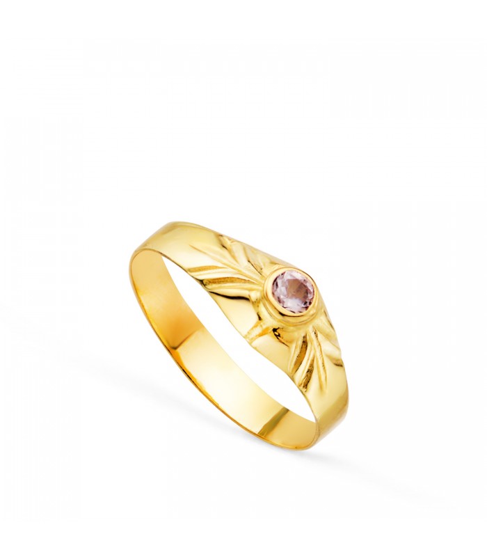 Chevalière Kyomu or 18K rose. Chevalières bébé et bagues petit doigt femme.