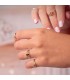 Sello Kyomu oro 18K aguamarina. Sellos para bebé y anillos para el dedo meñique de mujer.
