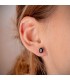 Pendientes oval azul Oro 18K 7mm