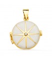 Ciondolo portafoto bianco Diamante 0.035 ct Oro 18kt